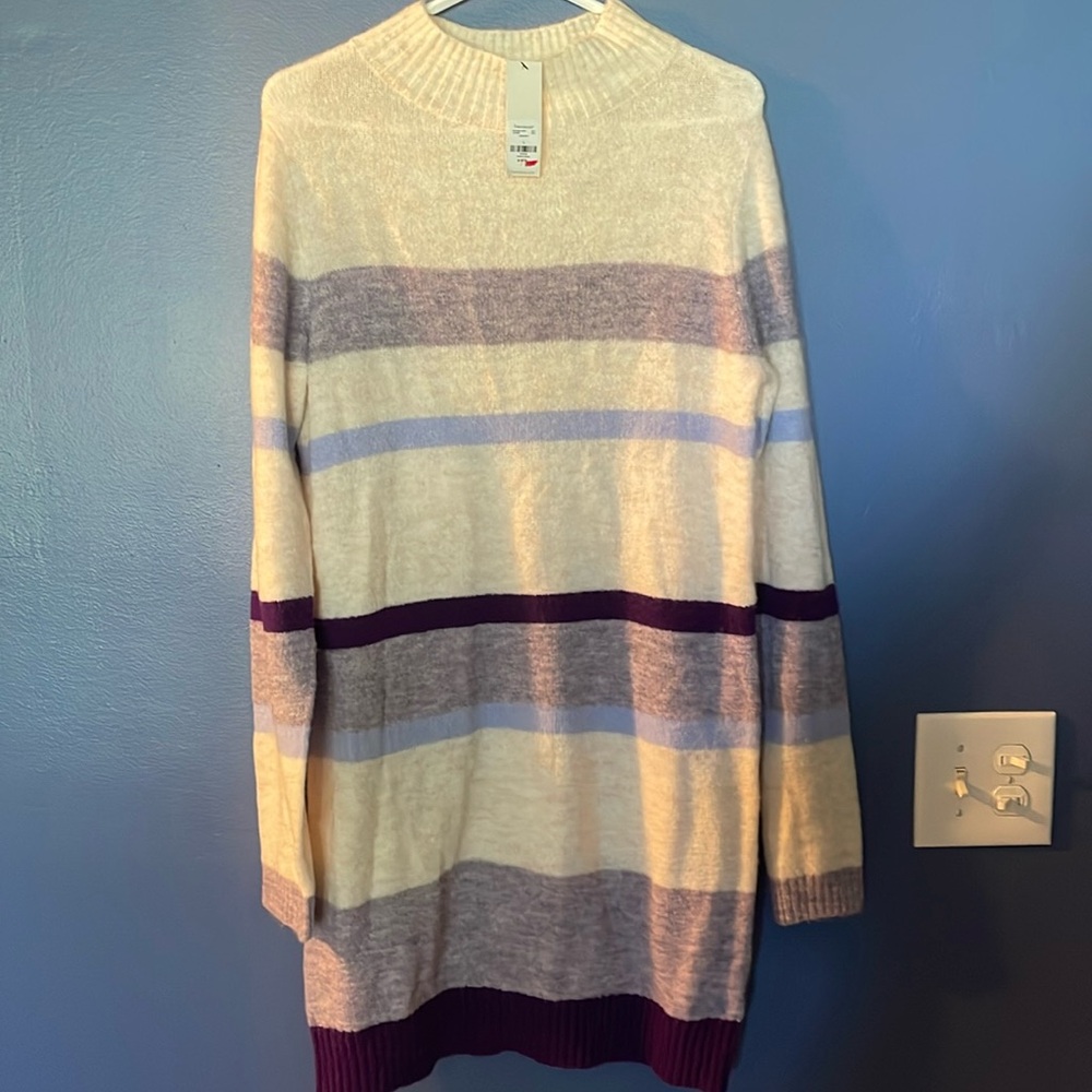 Francesca's Collections Cream Knit Sweater Dress